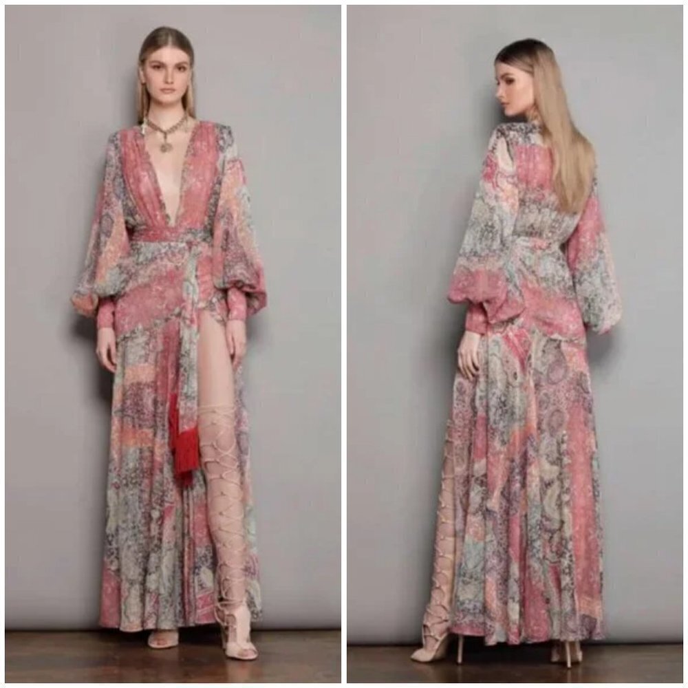 💕BRONX AND BANCO💕 Farah Maxi Dress ~ Muti-Color Print US 6 NWOT - Picture 6 of 16